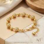 18K Gold Plated Copper, 1pc Fashionable Personalized Beaded Bracelet, Elegant Ladies Bracelet, Suitable For Parties, Gifts, And Daily Wear