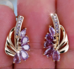 Pair of Luxurious and Elegant Earrings, Charming and Trendy with Artificial Synthetic Zirconia, Wedding Jewelry for Women - Simple Bridal Accessories - Image 3