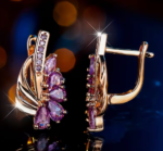 Pair of Luxurious and Elegant Earrings, Charming and Trendy with Artificial Synthetic Zirconia, Wedding Jewelry for Women - Simple Bridal Accessories