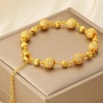 18K Gold Plated Copper, 1pc Fashionable Personalized Beaded Bracelet, Elegant Ladies Bracelet, Suitable For Parties, Gifts, And Daily Wear