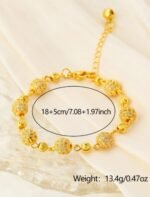 18K Gold Plated Copper, 1pc Fashionable Personalized Beaded Bracelet, Elegant Ladies Bracelet, Suitable For Parties, Gifts, And Daily Wear - Image 2