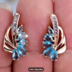 Pair of Luxurious and Elegant Earrings, Charming and Trendy with Artificial Synthetic Zirconia, Wedding Jewelry for Women - Simple Bridal Accessories
