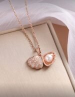 Hollowed-Out Shell Pearl Necklace - Image 4