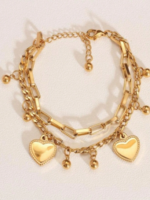 Double Heart Charm Bracelet - Image 3
