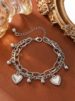 Double Heart Charm Bracelet - Image 2
