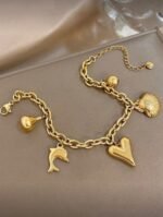 Dolphin Heart Shell Charm - Image 3