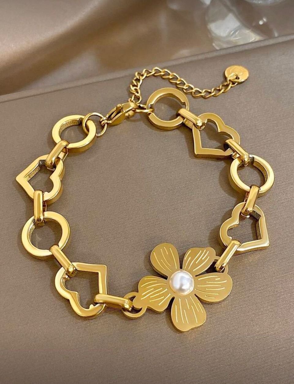 IMG-20251201-WA0077 Golden Bloom Heart Bracelet - Image 1