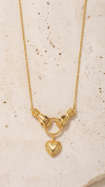 Gold Heart - Hands Necklace - Image 2