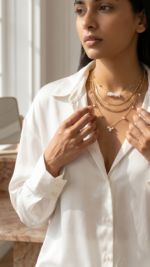 Pearl Gold Layered Necklace - Image 2