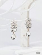 Blush Crystal Leaf Drop Earrings - Image 3