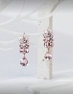 Blush Crystal Leaf Drop Earrings - Image 5