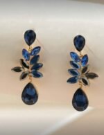 Teardrop Shaped Colorful Floral stone Earrings - Image 3