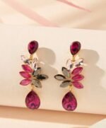 Teardrop Shaped Colorful Floral stone Earrings - Image 7