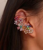 Colorful Party Flower Design (ear bone clip style) - Image 2