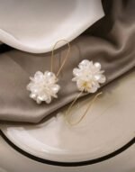 Flower Petal Geometric Long Dangle Earrings - Image 5