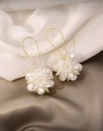 Flower Petal Geometric Long Dangle Earrings - Image 6