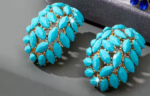 Turquoise Cluster Hoop Earrings - Image 4