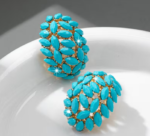 Turquoise Cluster Hoop Earrings - Image 5