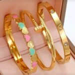 3pcs Stainless Steel European And American Style Bangle
