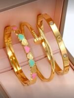 3pcs Stainless Steel European And American Style Bangle