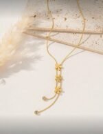 5-Petal Flower Tassel Pendant Necklace
