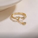 Celeste Heart Gold Plated Adjustable Ring - Image 3
