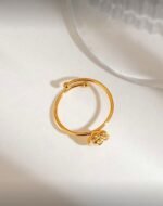 18K Gold Plated Butterfly Finger Ring - Image 2