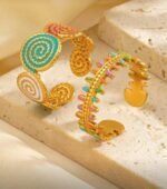 18K Gold Plated Stainless Steel Ocean-Themed Adjustable Finger Ring (4 collections) - Image 3