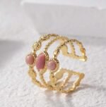 18K Gold Plated Stainless Steel Ocean-Themed Adjustable Finger Ring (4 collections) - Image 4