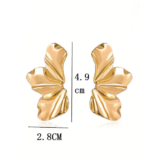 Wavy Floral Half-Hoop Earrings - Image 3