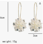 Flower Petal Geometric Long Dangle Earrings - Image 2