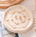 Clover Pendant Necklace, Bracelet And Earrings - Image 2