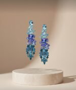 Luxury Exaggerated Rhinestone Earrings (available in pink, blue and green colors) - Image 2