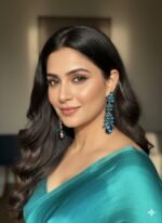 Emerald Green Crystal Leaf Drop Earrings (available in navy blue color)
