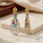 Sterling Silver Multicolored Dangle Earrings - Image 2