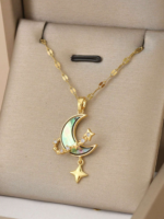Moon Shaped Pendant Necklace - Image 4