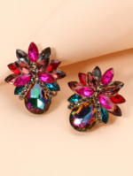 Bowknot And Rhinestone Decor Earrings - Image 3