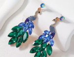 14K Gold Plated-Peacock Feather Earrings - Image 3