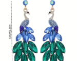 14K Gold Plated-Peacock Feather Earrings - Image 4
