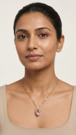 Moon Shaped Pendant Necklace - Image 3