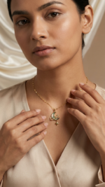 Moon Shaped Pendant Necklace - Image 2