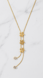 5-Petal Flower Tassel Pendant Necklace - Image 3