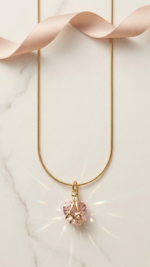 Plated Gold Heart Stone Chain - Image 3