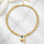 Blue Heart Lariat - 18k Gold plated