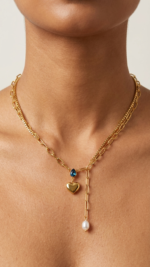 Blue Heart Lariat - 18k Gold plated - Image 3