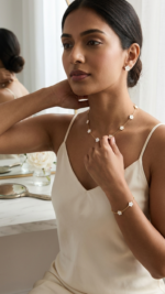 Clover Pendant Necklace, Bracelet And Earrings