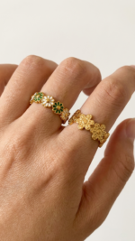18K Gold Plated Adjustable Flower Shaped Finger Ring Set
