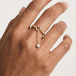 Celeste Heart Gold Plated Adjustable Ring