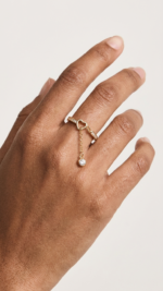 Celeste Heart Gold Plated Adjustable Ring