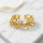18K Gold-Plated Tiny Flower Adjustable Finger Ring